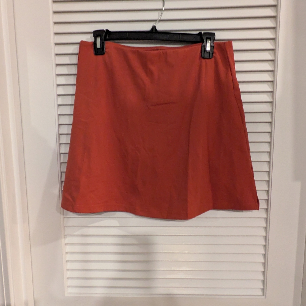 Elegant Orange A-Line Skirt Size L